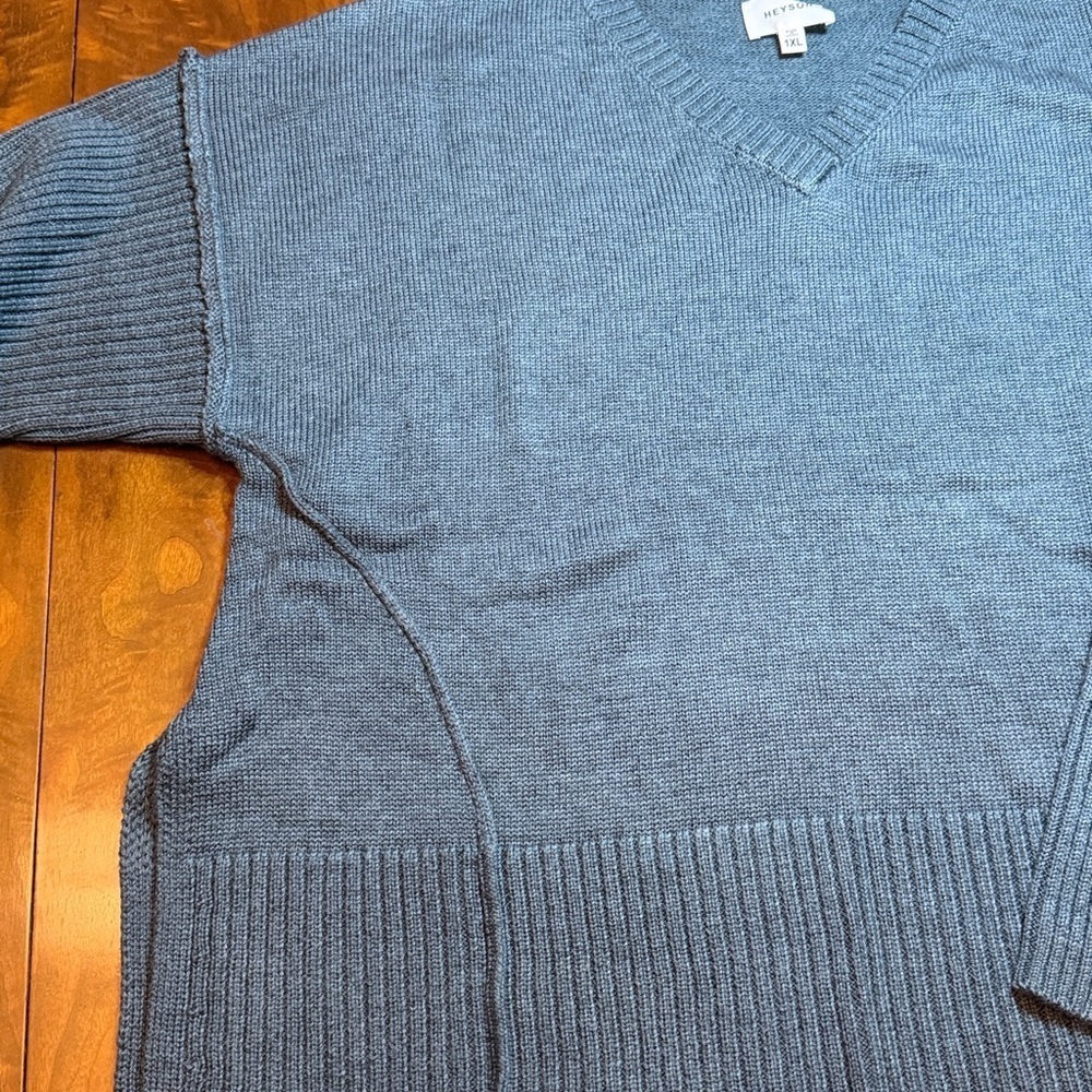 Heyson Dusty Teal Sweater NWT - Picture 2 of 8